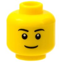 LEGO onderdeel Minifigure, Head Black Eyebrows, Thin Grin, Black Eyes with White Pupils Pattern 3626pb0628