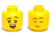 LEGO part Minifigure, Head Dual Sided Black Eyebrows, Yawning / Asleep Pattern 3626pb0659