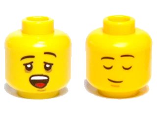 LEGO onderdeel Minifigure, Head Dual Sided Black Eyebrows, Yawning / Asleep Pattern (3626pb0659)