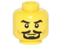 LEGO onderdeel Minifigure, Head Male Black Eyebrows, White Pupils, Black Goatee and Dark Orange Cheek Lines Pattern 3626pb1587