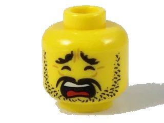 LEGO onderdeel Minifigure, Head Beard Black Stubble, Black Eyebrows, Moustache, Scared Wide Open Mouth Pattern (3626pb1903)