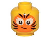 LEGO part Minifigure, Head Child Female Orange Cat Face Paint Pattern - Hollow Stud 3626pb2378