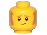 LEGO part Minifigure, Head Medium Nougat Eyebrows and Sideburns, Worried Lopsided Grin Pattern - Hollow Stud 3626pb2523