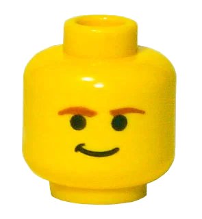 LEGO onderdeel Minifigure, Head Male Smirk and Brown Eyebrows Pattern (SW Han Solo) (3626ps5)