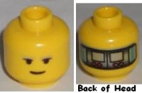 LEGO onderdeel Minifigure, Head Alien with SW Gray Eyebrows, Implant on Back Pattern (Lobot) 3626psc