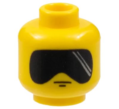 LEGO onderdeel Minifigure, Head Glasses with Large Sunglasses with White Streaks Pattern (SW Scout Trooper) (3626pse)