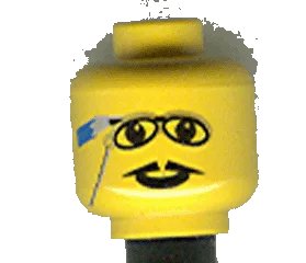 LEGO onderdeel Minifigure, Head Glasses with Pencil Behind Ear, and Pointed Moustache Pattern (3626px107)