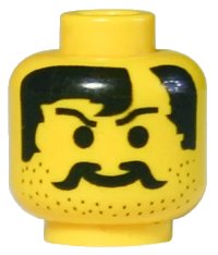 LEGO part Minifigure, Head Moustache, Stubble and Bald Hair Part Pattern 3626px108