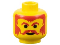 LEGO part Minifigure, Head Moustache Red, Eyebrows and Hair Pattern 3626px122