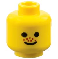 LEGO onderdeel Minifigure, Head Standard Grin and Red Nose Freckles Pattern 3626px124