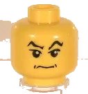 LEGO onderdeel Minifigure, Head Male HP Lucius with Raised Eyebrows and Angry Smirk Pattern (3626px146)
