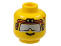 LEGO onderdeel Minifigure, Head Glasses with Silver Sunglasses and Red Headset Pattern 3626px157