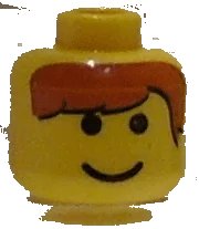 LEGO part Minifigure, Head Male Brown Bangs Pattern 3626px17