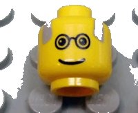 LEGO part Minifigure, Head Glasses with Gray Balding Hair Pattern 3626px18