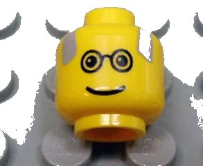 LEGO onderdeel Minifigure, Head Glasses with Gray Balding Hair Pattern (3626px18)