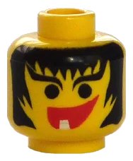 LEGO onderdeel Minifigure, Head Female with Hair Framed Face, Eyebrows and 1 Tooth in Mouth Pattern (3626px20)