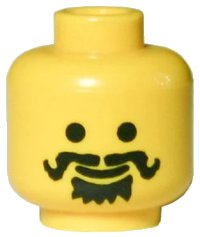 LEGO part Minifigure, Head Moustache Curly, Spiky Beard under Mouth Pattern 3626px23