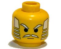 LEGO onderdeel Minifigure, Head Moustache White Hair, Eyebrows Pattern 3626px4