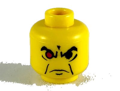 LEGO onderdeel Minifigure, Head Male Angry Eyebrows and Red Eye Pattern (3626px40)