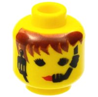 LEGO part Minifigure, Head Female with Red Lips and Headset Pattern 3626px42