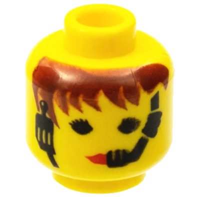 LEGO onderdeel Minifigure, Head Female with Red Lips and Headset Pattern (3626px42)