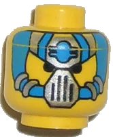 LEGO part Minifigure, Head Alien with Blue and Silver Mask Type 1 Pattern 3626px46