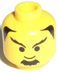 LEGO onderdeel Minifigure, Head Male Black Goatee, Eyebrows, and Hair Pattern (3626px54)