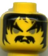 LEGO onderdeel Minifigure, Head Moustache Gray Eyes, Frown Pattern 3626px73