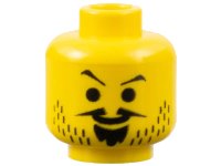 LEGO part Minifigure, Head Moustache Pointed, Goatee and Stubble Pattern 3626px81