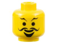 LEGO part Minifigure, Head Moustache Curly, Goatee and Eyebrows Pattern 3626px82