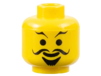 LEGO onderdeel Minifigure, Head Moustache Curly, Goatee and Eyebrows Pattern (3626px82)