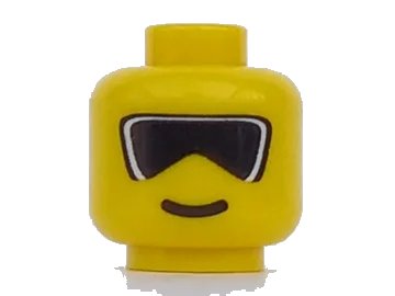 LEGO onderdeel Minifigure, Head Glasses with Dark Ski Goggles Pattern (3626px88)