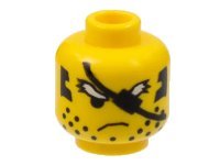 LEGO part Minifigure, Head Male Eye Patch and Scruffy White Eyebrows Pattern 3626px9