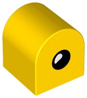 LEGO part Duplo, Brick 2 x 2 x 2 Slope Curved Double with Eye Open / Closed Pattern on Opposite Sides (3664pb36)