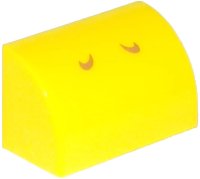 LEGO part Slope, Curved 1 x 2 with 2 Dark Orange Curved Lines Pattern (Super Mario Baby Yoshi / Koopa Troopa / Paratroopa / Yellow Yoshi Nostrils) 37352pb002