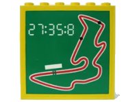 LEGO part Brick 1 x 6 x 5 with Race Track and Time Pattern (Sticker) - Set 6337 3754pb06