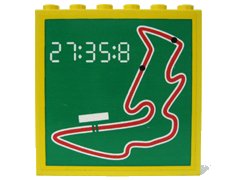 LEGO onderdeel Brick 1 x 6 x 5 with Race Track and Time Pattern (Sticker) - Set 6337 (3754pb06)