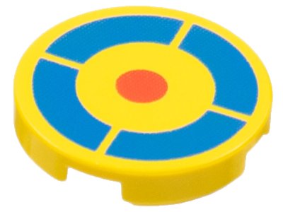 LEGO onderdeel Tile, Round 2 x 2 with Blue and Red Archery Target Pattern (4150p40)