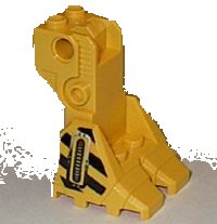 LEGO onderdeel Support Foot Platform with Black Danger Stripes and Silver Hose Pattern on Both Sides (Robot Diver) 41525pb01