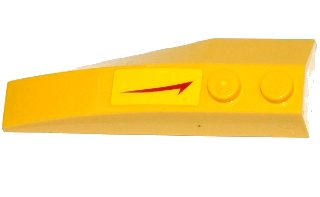 LEGO onderdeel Wedge 6 x 2 Right with Red Swoosh with Tick Pointing Towards Straight Side Pattern (Sticker) - Set 75092 (41747pb035b)
