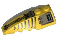 LEGO onderdeel Wedge 6 x 2 Left with Hose, Grille, and Hatch Pattern 41748pb007