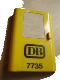 LEGO onderdeel Door 1 x 4 x 5 Train Left, Thin Support at Bottom with Black 'DB 7735' Pattern (Sticker) - Set 7735 4181pb005