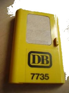 LEGO onderdeel Door 1 x 4 x 5 Train Left, Thin Support at Bottom with Black 'DB 7735' Pattern (Sticker) - Set 7735 (4181pb005)