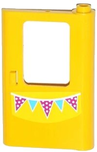 LEGO onderdeel Door 1 x 4 x 5 Train Right, Thin Support at Bottom with Bunting Pattern (Sticker) - Set 41034 4182pb043