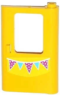 LEGO onderdeel Door 1 x 4 x 5 Train Right, Thin Support at Bottom with Bunting Pattern (Sticker) - Set 41034 (4182pb043)