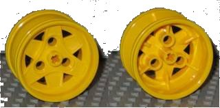 LEGO part Wheel 43.2mm D. x 26mm Technic Racing Small, 3 Pin Holes (41896)