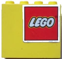LEGO onderdeel Panel 1 x 4 x 3 - Solid Studs with LEGO Logo on White Background Pattern Model Left Side (Sticker) - Set 4030 (4215apb14L)
