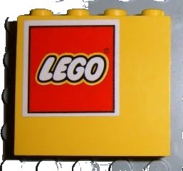 LEGO onderdeel Panel 1 x 4 x 3 - Solid Studs with LEGO Logo on White Background Pattern Model Right Side (Sticker) - Set 4030 (4215apb14R)
