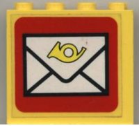 LEGO part Panel 1 x 4 x 3 with Mail Envelope Pattern (Sticker) - Set 6651 4215pb020
