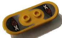 LEGO part Minifigure, Utensil Skateboard Deck with Island Xtreme Stunts Logo on Black and Silver Grip Tape Pattern (Sticker) - Set 6734 42511pb31